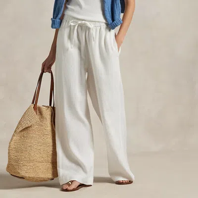 Polo Ralph Lauren Linen Drawstring Straight-leg Pant In Nevis