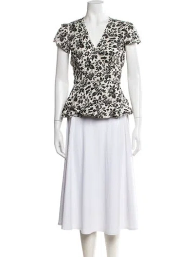 Pre-owned Polo Ralph Lauren Linen Floral Print Top In Multi