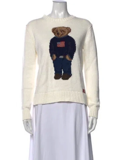 Pre-owned Polo Ralph Lauren Linen Graphic Print Sweater In Neutral