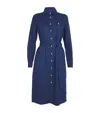 Polo Ralph Lauren Logo-embroidered Linen Shirtdress In Blue
