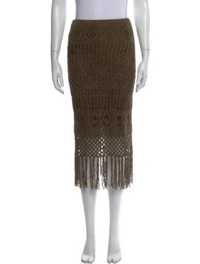 Pre-owned Polo Ralph Lauren Linen Knee-length Skirt In Brown