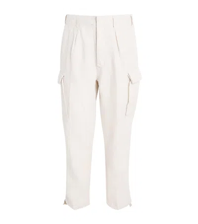 Polo Ralph Lauren Lateef Slim Tapered Fit Linen Cargo Pant In Dove Grey