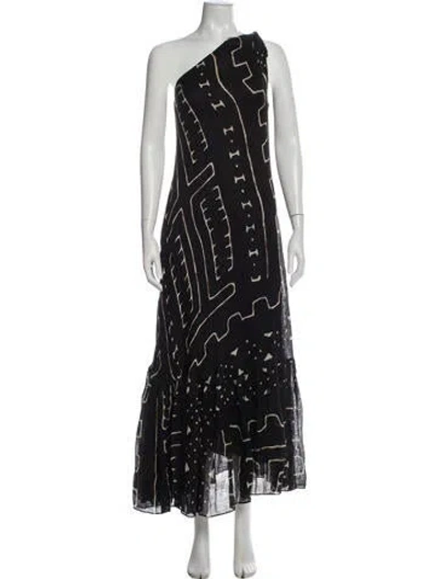 Pre-owned Polo Ralph Lauren Linen Long Dress In Blue