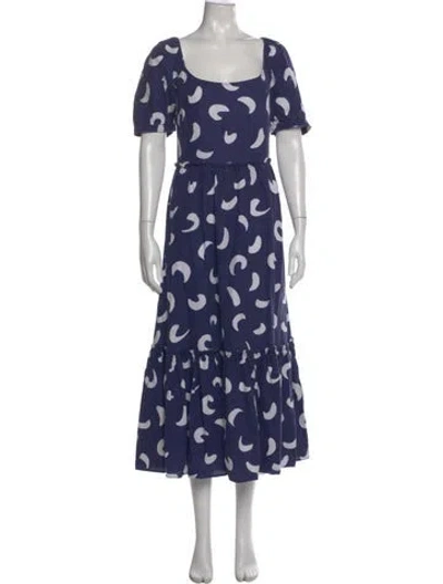 Pre-owned Polo Ralph Lauren Linen Long Dress In Blue