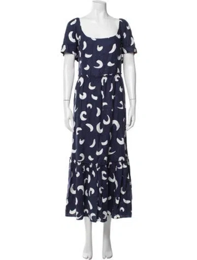 Pre-owned Polo Ralph Lauren Linen Long Dress In Blue