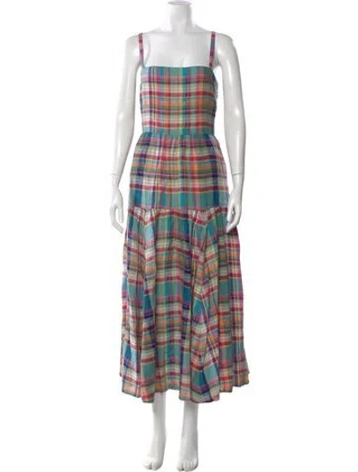 Pre-owned Polo Ralph Lauren Linen Long Dress In Green