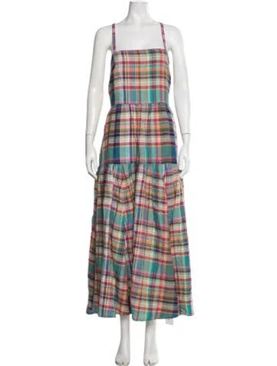 Pre-owned Polo Ralph Lauren Linen Long Dress In Multicolor