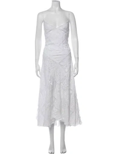 Pre-owned Polo Ralph Lauren Linen Long Dress In Neutrals