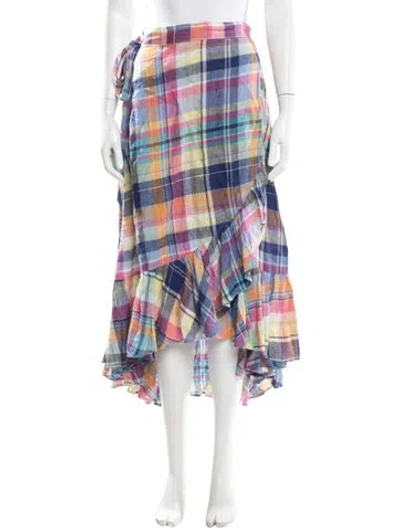 Pre-owned Polo Ralph Lauren Linen Long Skirt In Multi