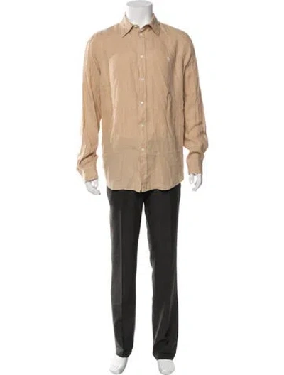 Pre-owned Polo Ralph Lauren Linen Long Sleeve Shirt In Brown