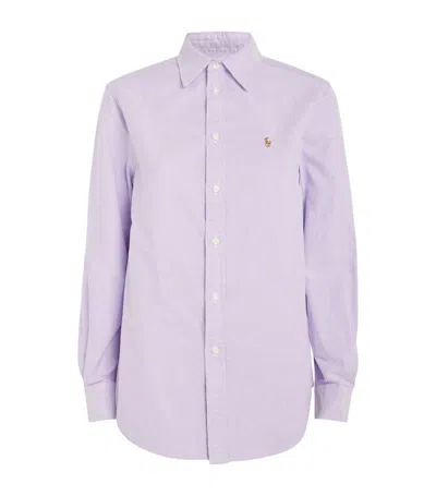 Polo Ralph Lauren Linen Long-sleeve Shirt In Purple