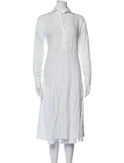 Pre-owned Polo Ralph Lauren Linen Long Sleeve Top In White