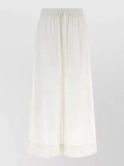 Polo Ralph Lauren Linen Lounge Trousers Wide Leg Cut In White