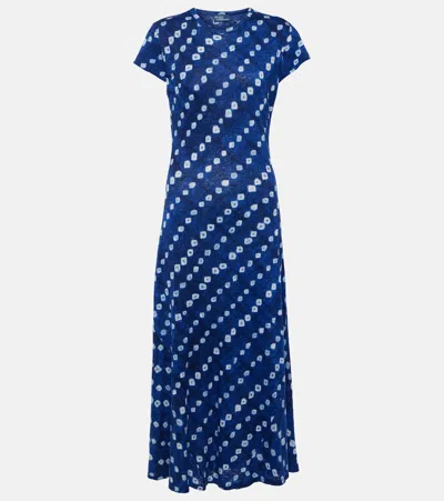 Polo Ralph Lauren Linen Maxi Dress In Blue