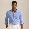 Polo Ralph Lauren Linen Mesh Polo Shirt In Dress Shirt Blue