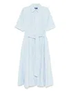Polo Ralph Lauren Linen Midi Dress In Blue