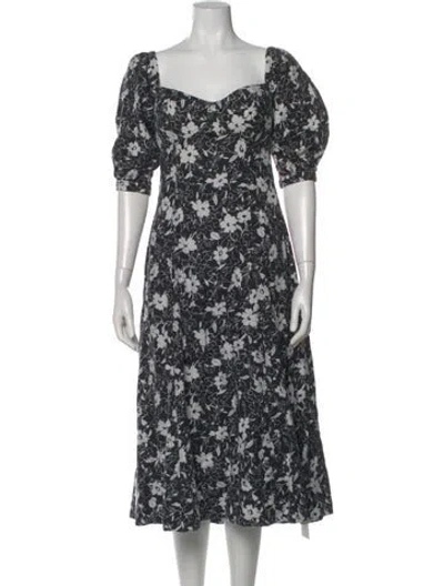 Pre-owned Polo Ralph Lauren Linen Midi Length Dress In Multi