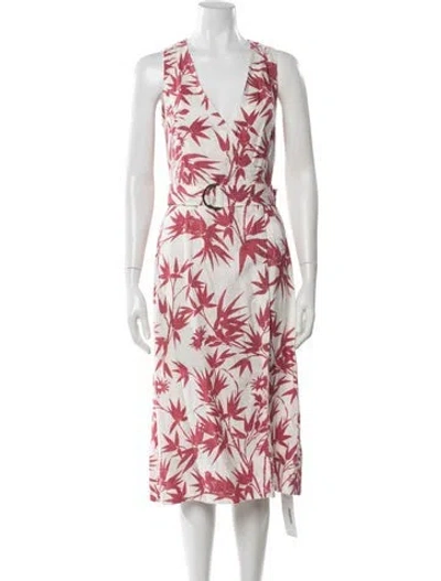 Pre-owned Polo Ralph Lauren Linen Midi Length Dress In Multi