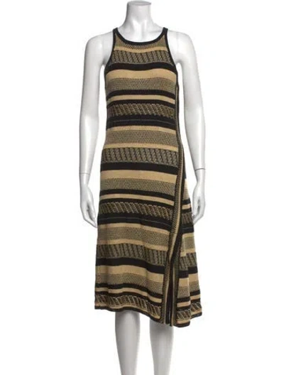 Pre-owned Polo Ralph Lauren Linen Midi Length Dress In Neutrals