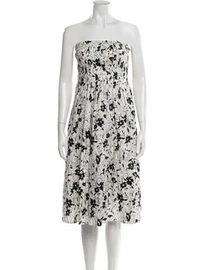 Pre-owned Polo Ralph Lauren Linen Midi Length Dress In White