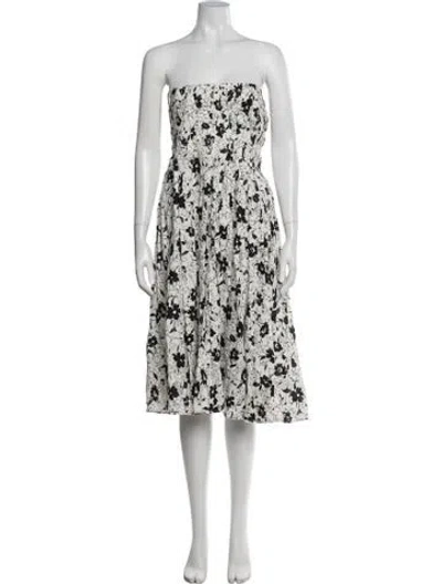 Pre-owned Polo Ralph Lauren Linen Midi Length Dress In White