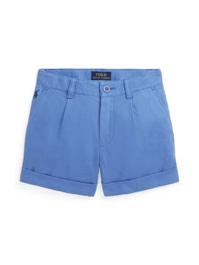 Polo Ralph Lauren Kids' Linen Mini Shorts In Blue