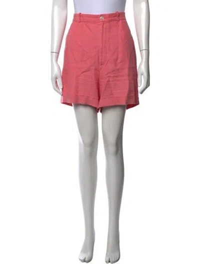 Pre-owned Polo Ralph Lauren Linen Mini Shorts In Pink