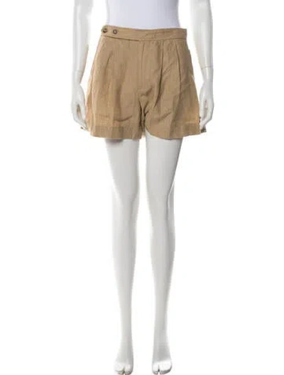 Pre-owned Polo Ralph Lauren Linen Mini Shorts W/ Tags In Neutrals