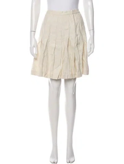 Pre-owned Polo Ralph Lauren Linen Mini Skirt In Neutral