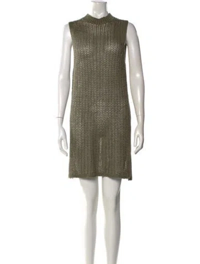Pre-owned Polo Ralph Lauren Linen Mock Neck Sweater In Green