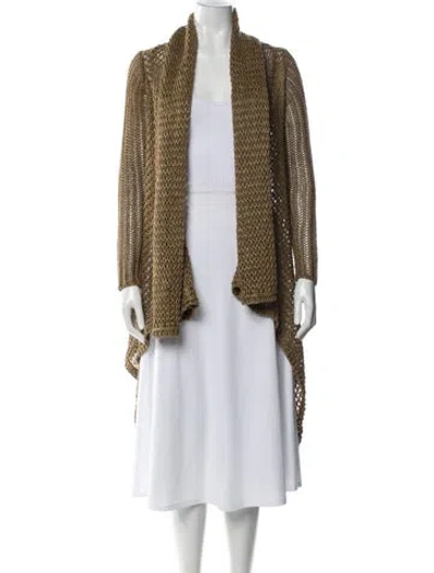 Pre-owned Polo Ralph Lauren Linen Open Front Sweater In Neutral