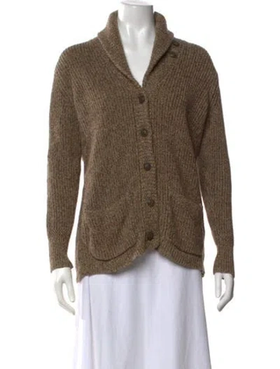 Pre-owned Polo Ralph Lauren Linen Open Front Sweater In Neutrals