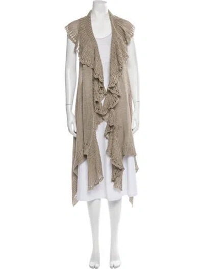 Pre-owned Polo Ralph Lauren Linen Open Front Sweater In Neutrals