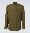 Polo Ralph Lauren Olive Green Cotton Shirt With Signature Polo Pony Motif In New Olive