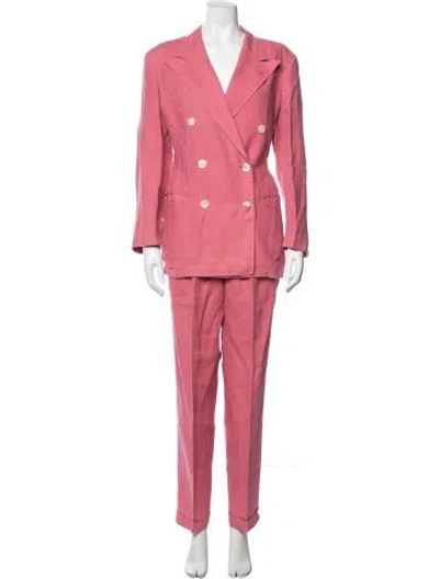 Pre-owned Polo Ralph Lauren Linen Pantsuit In Pink