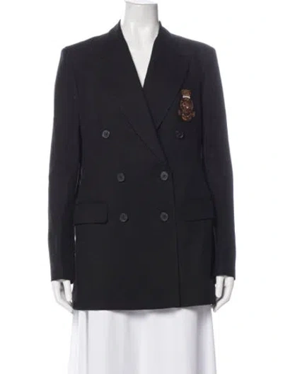 Pre-owned Polo Ralph Lauren Linen Peacoat In Black