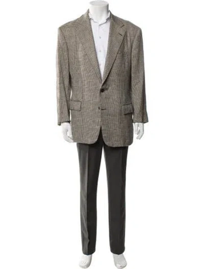 Pre-owned Polo Ralph Lauren Linen Plaid Print Blazer