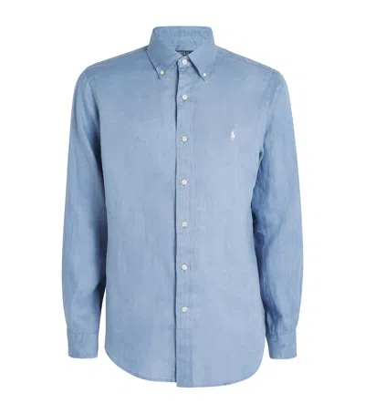 Polo Ralph Lauren Linen Polo Pony Shirt In Green