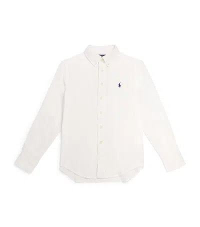 Polo Ralph Lauren Kids' Linen Polo Pony Shirt In White