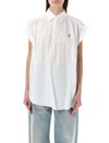Polo Ralph Lauren Ss Lra St Short Sleeve Button Front Shirt In White
