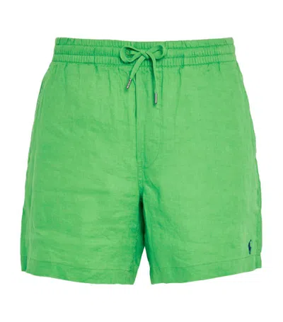 Polo Ralph Lauren Linen Prepster Shorts In Green