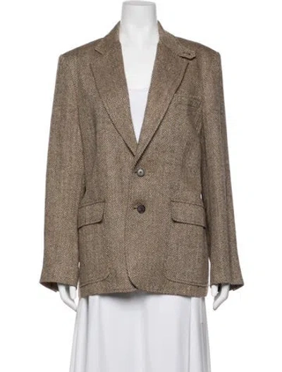 Pre-owned Polo Ralph Lauren Linen Printed Blazer In Multi