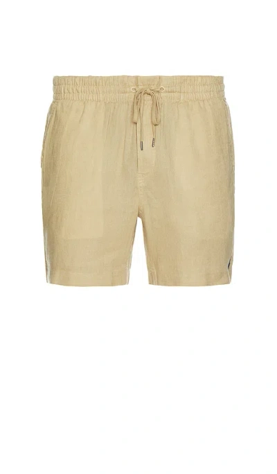 Polo Ralph Lauren Traveler Icon Logo Slim Fit Mid Swim Shorts In Neutral