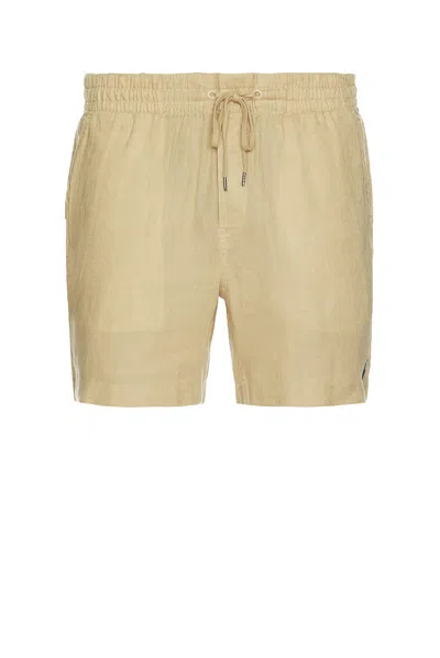 Polo Ralph Lauren Traveler Icon Logo Slim Fit Mid Swim Shorts In Neutral