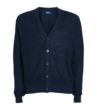 Polo Ralph Lauren Linen Relaxed Cardigan In Blue