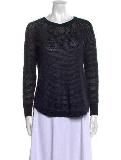 Pre-owned Polo Ralph Lauren Linen Scoop Neck Sweater In Blue