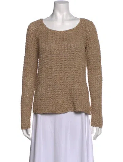 Pre-owned Polo Ralph Lauren Linen Scoop Neck Sweater In Neutral