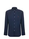 Polo Ralph Lauren Mens Navy Long-sleeved Garment-dyed Custom-fit Cotton Oxford Shirt Xl In Blue