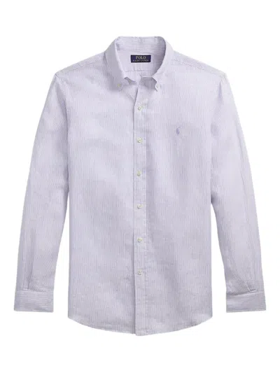 Polo Ralph Lauren Linen Shirt In Blue