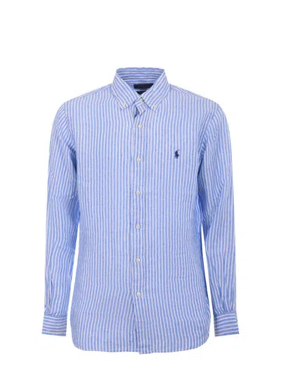 Polo Ralph Lauren Linen Shirt In Blue